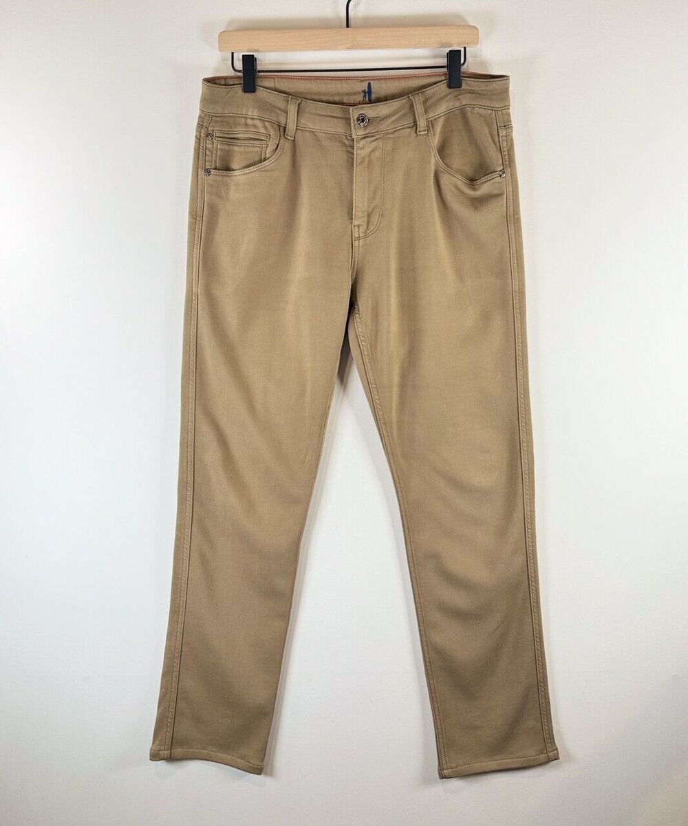 Johnnie O Mens Pants Brown Chino Straight Performance Golf Stretch Casual 33x28